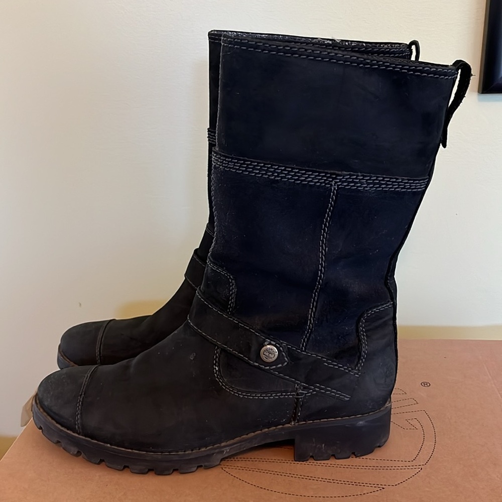 TIMBERLAND ATRUS Women's 8" Black Nubuck Pull-on Boots